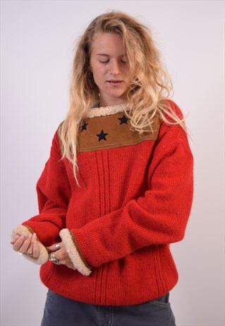 VINTAGE ICEBERG JUMPER SWEATER RED