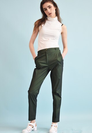 90'S RETRO SHIMMER REGULAR WAIST TAPERED TROUSERS