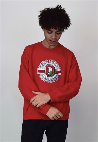 VINTAGE 90'S OHIO STATE BUCKEYES RED SWEATSHIRT