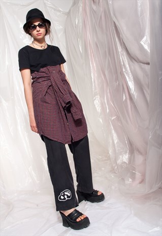 VINTAGE SHIRT DRESS REWORKED DECONSTRUCTED TEE DRESS