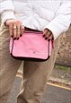 VINTAGE POLO JEANS CO EMBROIDERED SPELLOUT CLUTCH BAG, PINK