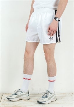 Sprinter Vintage Shiny Gloss Silky Shorts Men's L White D7
