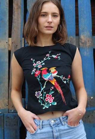 VINTAGE BLACK KENZO TOP WITH OPEN BACK
