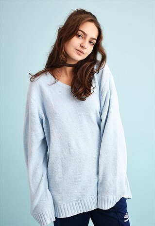 Y2K VELVETEEN MINIMALIST OVERSIZED PASTEL KNIT JUMPER