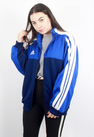 90'S RETRO BLUE & WHITE TRACK JACKET