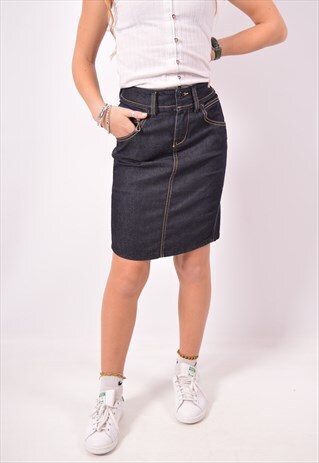 VINTAGE DIESEL LOW WAIST DENIM SKIRT NAVY BLUE