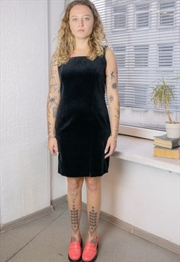 Vintage 80's Black Velvet Mini Dress