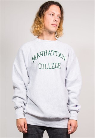 90'S CHAMPION REVERSE WEAVE MANHATTAN COLLEGE SWEATSHIRT
