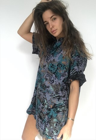 PATTERNED OVERSIZED RETRO VINTAGE UNISEX FESTIVAL SHIRT