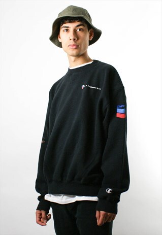 CHAMPION ROUND NECK SWEATSHIRT SWEATER BLACK