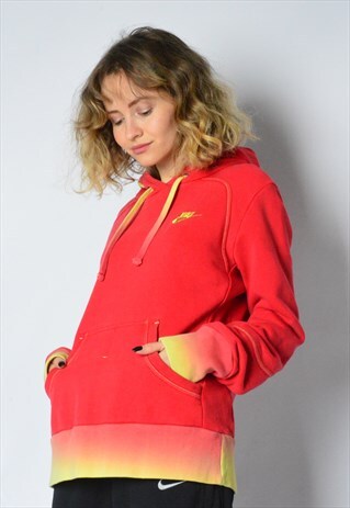 Y2K RED YELLOW ORGANIC COTTON NIKE HOODIE