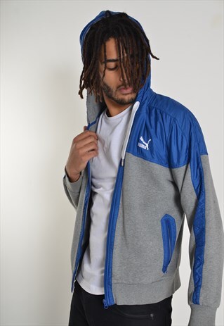 VINTAGE PUMA FULL ZIP HOODIE BLUE