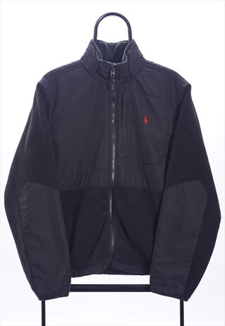 RALPH LAUREN VINTAGE BLACK FLEECED JACKET