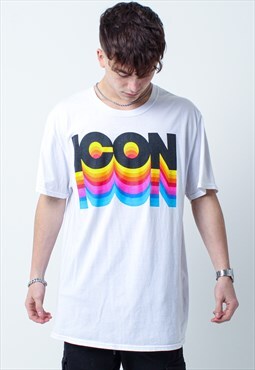 Vintage ICON Graphic T-Shirt in White XL