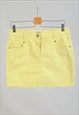 Vintage 00s mini denim skirt in yellow 