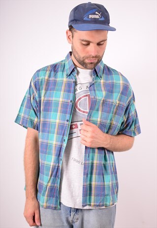 LACOSTE MENS VINTAGE SHIRT LARGE MULTI CHECK 90S
