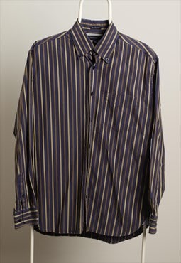 Vintage Tommy Hilfiger Long Sleeve Logo Striped Shirt 