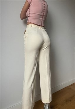 Vintage High Waisted Ivory White Trousers