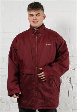 Vintage Nike Jacket in Red with Swoosh Tick Logo