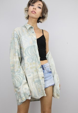 VINTAGE 80S/90S OVERSIZED PATTERNED SHIRT