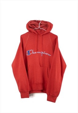 Vintage Champion Hoodie in Red M