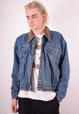 WRANGLER MENS VINTAGE DENIM JACKET SMALL BLUE 90S
