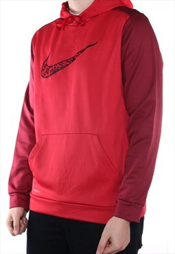 Vintage Nike - Red Embroidered Swoosh Hoodie - XLarge