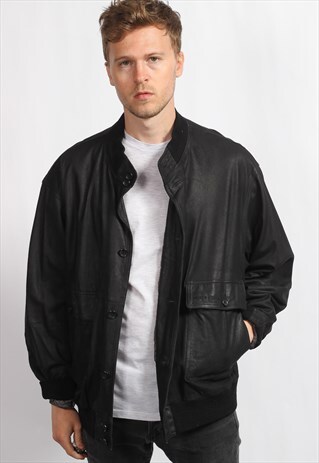 VINTAGE SUEDE OVERSIZED BOMBER JACKET