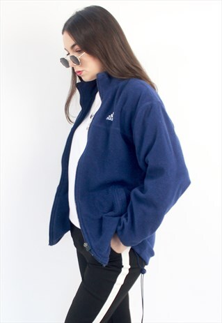 90'S RETRO BLUE OVERSIZED FLEECE JACKET
