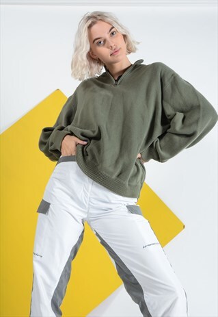 VINTAGE EDDIE BAUER 1/4 ZIP JUMPER IN GREEN
