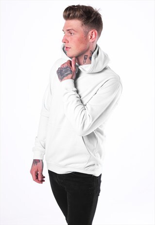 CENTRE LOGO PULLOVER HOODY - WHITE