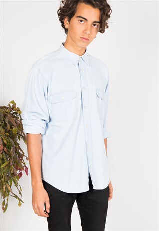 VINTAGE 80'S LONG SLEEVE DENIM SHIRT / S0215