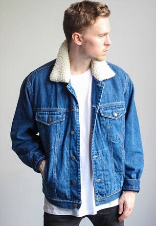 VINTAGE DENIM SHERPA JACKET