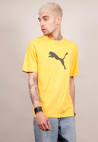 VINTAGE 90'S YELLOW PUMA T-SHIRT