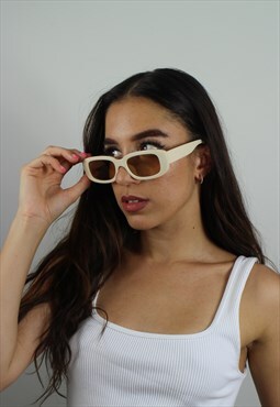 Y2K Beige Sunglasses in Square shape