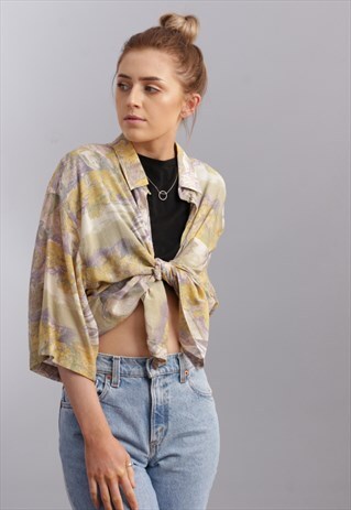 VINTAGE OVERSIZED PATTERNED SHIRT Z392