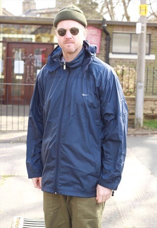00S Y2K NIKE BLUE FESTIVAL WINDBREAKER SMALL LOGO JACKET