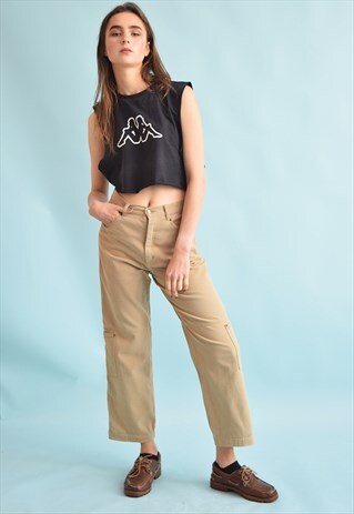 90'S RETRO SHORT CUT STRAIGHT NEUTRAL TROUSERS