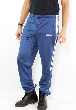 BLUE ADIDAS JOGGERS 80S TRACK PANTS
