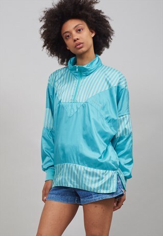 VINTAGE 80'S TURQUOISE OVERSIZED ADIDAS SPORTS JACKET
