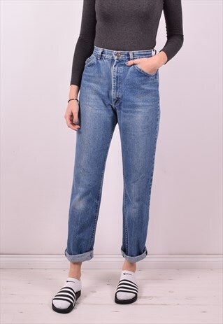 LEE WOMENS VINTAGE JEANS W26 L31 BLUE 90S