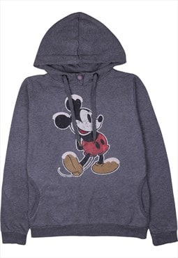 Vintage 90's Disney Hoodie Mickey Mouse Pullover Grey Large