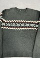 ABSTRACT KNITTED JUMPER PATTERNED CHUNKY KNIT SWEATER