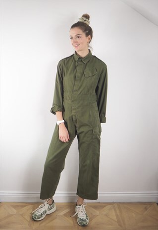 VINTAGE KHAKI ARMY BOILERSUIT