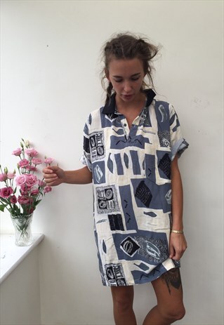 CRAZY PATTERN OVERSIZED RETRO VINTAGE UNISEX FESTIVAL SHIRT