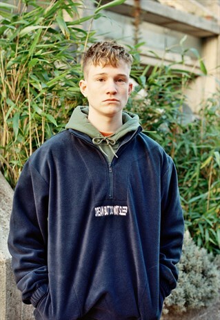 FLEECE IN NAVY WITH DREAM BUT DO NOT SLEEP EMBROIDERY