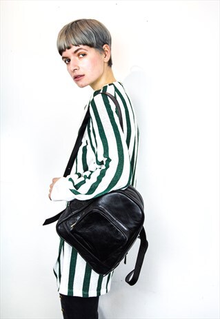 SMALL LEATHER BACKPACK BLACK