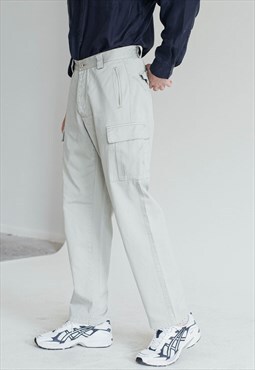Vintage 90s Rifle Straight Fit Cargo Pocketed Men Trousers
