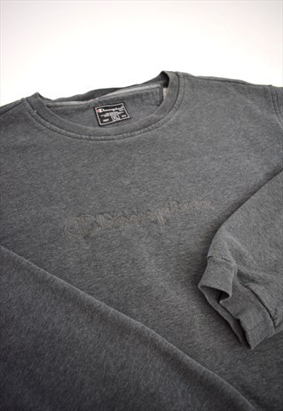 VINTAGE 90S CHAMPION WASHED GREY SWEATSHIRT