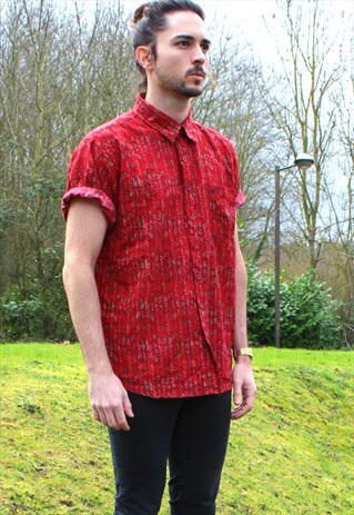 VINTAGE 80S ART NERD SHIRT - MEDIUM - FESTIVAL - RETRO